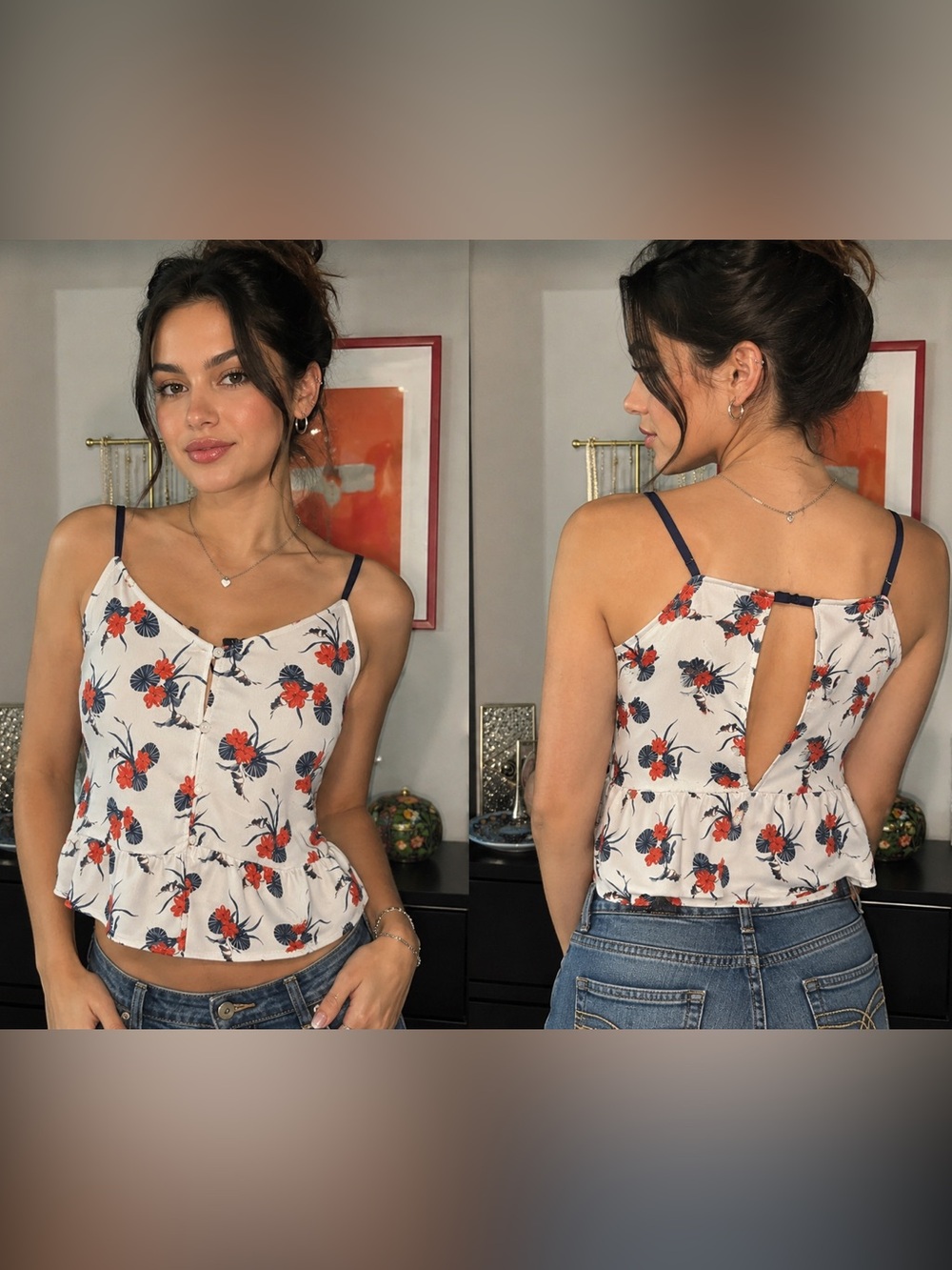 Y2K A/X ARMANI EXCHANGE Peplum tank 🖤🍂